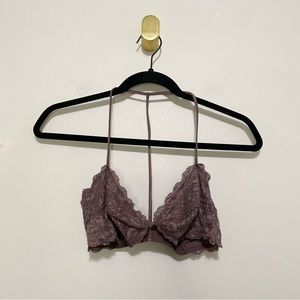 Intimately Free People Mauve T-Strap Lace Bralette